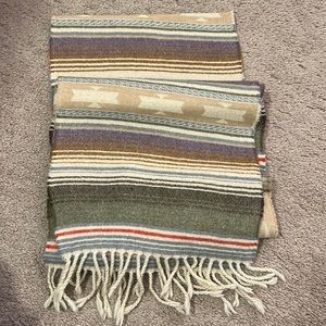Two wool fringe scarves.